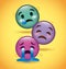 Three smiles emoji crying sad expression