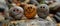 Three Smiley Faces Painted Rocks on a Rock