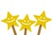 Three smiling star on white background - Concept of feedback and evaluation of quality