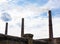 Three smoke stacks of the industrial plant