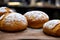 Three Sourdough bread at the table