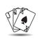 Three spades playing cards vector illustration