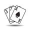 Three spades playing cards vector illustration