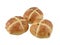 Three Spicy Hot Cross Buns Isolated