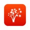 Three spiky palm trees icon digital red