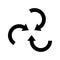Three spiral arrows icon design. Twirl sign.