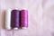 Three spools of thread for sewing