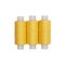 Three spools of yellow thread