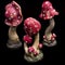 Three spotted toadstools. Mushrooms