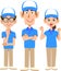 Three staff wearing caps and polo shirts