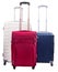 Three standing suitcases