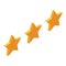 Three star hotel rating icon, isometric style