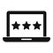 Three star laptop gamification icon, simple style