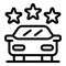 Three star unmanned taxi icon, outline style