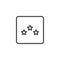 Three stars hotel rating line icon