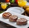 Three steaks roasted on the grill