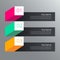 Three steps infograph design with different colors in 3d style