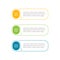 Three steps, infographic elements, step button, vector illustration, web template. App interface element.