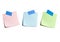 Three Sticky Notes on White