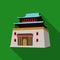 The three-storey building in Mongolia.Mongolian national Shrine of Mitarai.Mongolia single icon in flat style vector