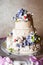Three-storied wedding cake