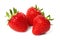 Three strawberry isolated on a white