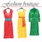 Three summer silk dresses.Fashion boutique