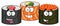 Three Sushi Roll Cartoon Mascot Characters