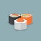 Three sushi roll vector illustration. Three sushi roll vector illustration.