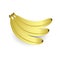 Three sweet bananas fruit yellow icon eps10