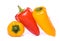 Three Sweet peppers cutout