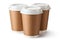 Three take-out coffee in cardboard thermo cup