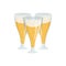 Three Tall Glasses Of Foamy Lager Beer, Oktoberfest Festival Drinks Bar Menu Item