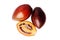 Three tamarillo on white background