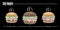 Three tasty burgers for restaurant menue