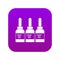 Three tattoo ink bottles icon digital purple