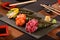 Three temaki sushis