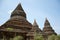 Three temples in bagan on a bluebird day