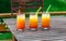 Three tequila sunrise cocktails