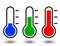 Three thermometers - vector