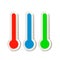 Three thermometers on white