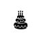 Three tier cake glyph icon