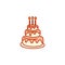 Three tier cake icon