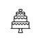 Three tier cake outline icon