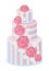 Three-Tier Wedding Cake Decorated with Glaze Roses