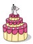 Three tier wedding cake isolated illustration on white background