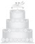 Three Tier Wedding Cake with Pair of Doves