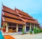 Three-tired pyathat roof of Viharn Luang in Wat Phra That Lampang Luang Temple, Lampang, Thailand