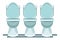 Three toilet sanitary icon cartoon