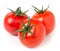 Three tomato isolated on a white background